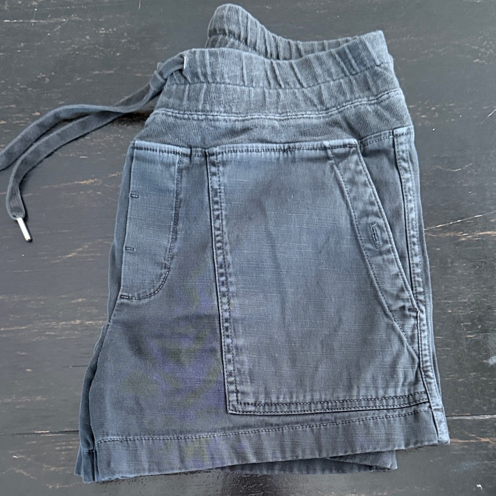 James Perse Slate Blue Drawstring Utility Shorts